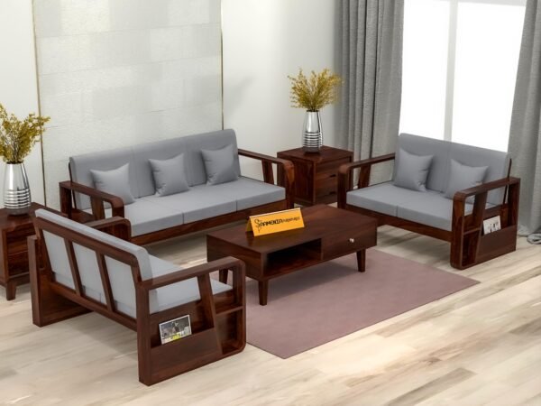 sofa set 1 (Walnut Finish, 7 Seater Sofa 3+2+2, Utility Sofa)