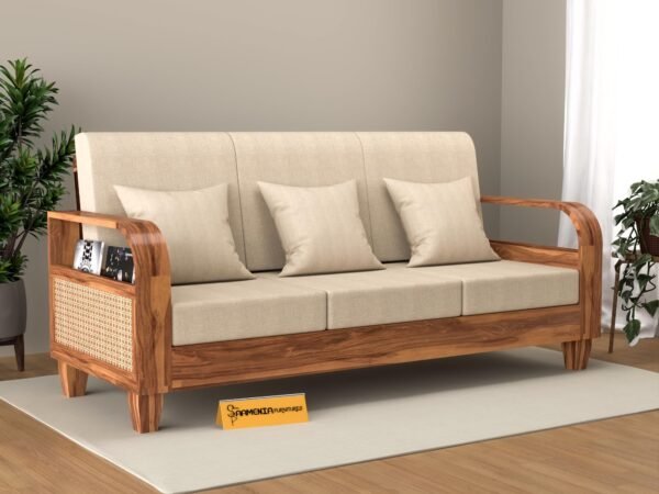 Mamta Furniture Solid Sheesham Wood 3 Seater Sofa for Living Room Home and Office | Wooden Sofa Set Three Seater