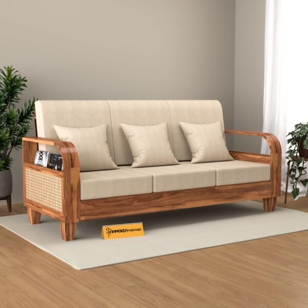 Mamta Furniture Solid Sheesham Wood 3 Seater Sofa for Living Room Home and Office | Wooden Sofa Set Three Seater