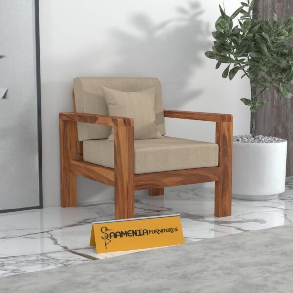 sofa set 1 (Honey Finish, 1 Seater Sofa, Edge Sofa)