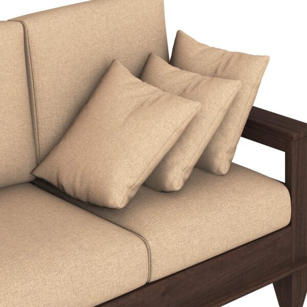 SAAMENIA FURNITURES Wooden 6 Seater Sofa Set for Living Room | 3+2+1 Seater Sofa for Office & Lounge | Six Seater Sofa Sets for Home | Sheesham Wood Walnut Finish